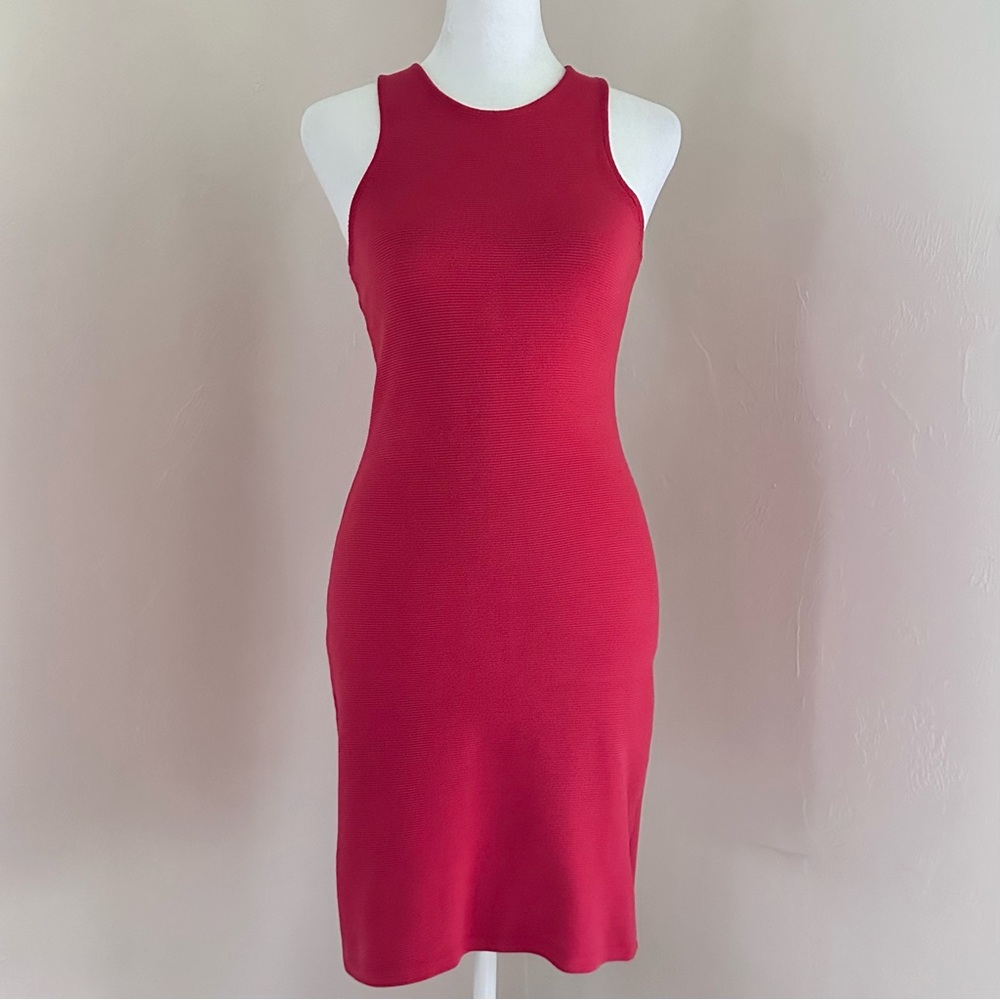 Benjamin Jay Revolve Red Ribbed Knit Racerback Body Con Tank Mini Length Dress S